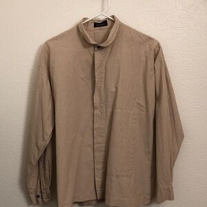 Eskandar Beige Checkered Shirt